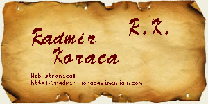 Radmir Koraca vizit kartica